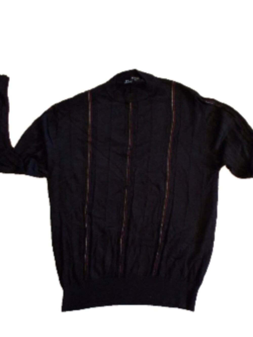 VINTAGE TULLIANO Men's Size M Black Lightweight Crewneck Tight Knit Sweater